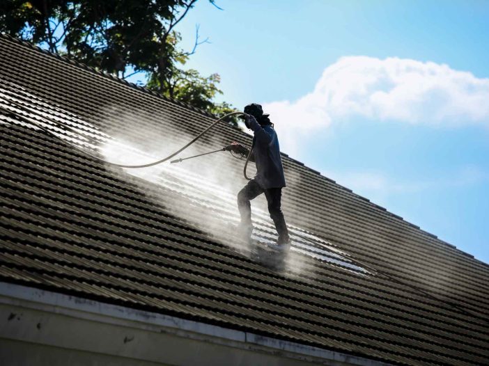 Clean the roof with high pressure water. Problems with moss and moss